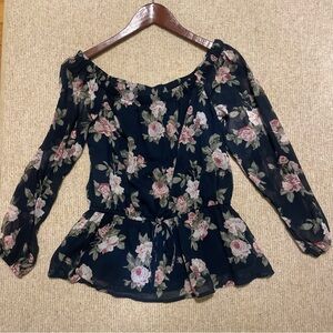 Abercrombie & Fitch Navy Floral Blouse